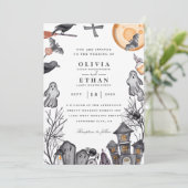 ヴィンテージハロウィーン結婚式招待状 招待状 (スタンド正面)