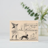 ヴィンテージハロウィーン葉書：Wiの魅惑的な夜 ポストカード (スタンド正面)