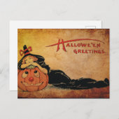 ヴィンテージハロウィーン葉書:Wiの魅惑的な夜 ポストカード (正面/裏面)