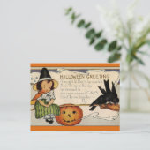 ヴィンテージハロウィーン葉書:Wiの魅惑的な夜 ポストカード (スタンド正面)