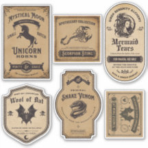 ヴィンテージハロウィーン薬用の魔女ポションラベル