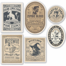 ヴィンテージハロウィーン薬用ラベルウィッチポーション シール