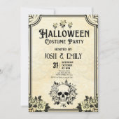 ヴィンテージハロウィーン衣装パーティー大人カボチャ 招待状 (正面)