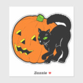 ヴィンテージハロウィーン装飾ブラックキャットとカボチャ シール (シート)