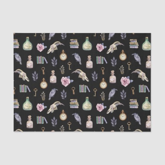 ヴィンテージハロウィーン要素パターンティッシュペーパー 薄葉紙 (正面)