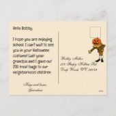 ヴィンテージハロウィーン詩の魔女のメッセカスタムージ シーズンポストカード (裏面)