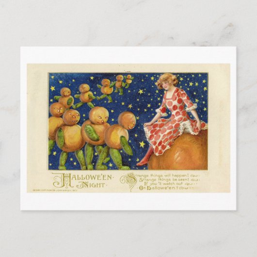 ヴィンテージハロウィーン詩はがき ポストカード (正面)