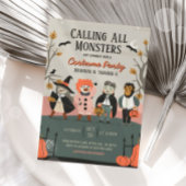 ヴィンテージハロウィーン誕生日衣装パーティー 子供へ 招待状