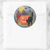 ヴィンテージハロウィーン踊りウィッチシール ラウンドシール (バッグ)