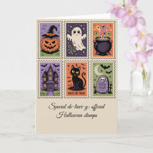 ヴィンテージハロウィーン配送スタンプカー不気味ドおもしろい カード