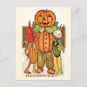 ヴィンテージハロウィーン野菜 ポストカード