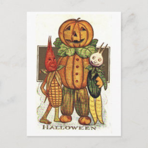 ヴィンテージハロウィーン野菜 ポストカード