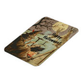 ヴィンテージハロウィーン魔女が大釜で醸造 マグネット (左側)