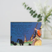 ヴィンテージハロウィーン魔女たち黒猫はがき シーズンポストカード (スタンド正面)