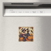 ヴィンテージハロウィーン魔女とジャック・オ・ランタン マグネット (インサイチュ (食洗機))