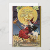 ヴィンテージハロウィーン魔女と大月 シーズンカード (正面/裏面)