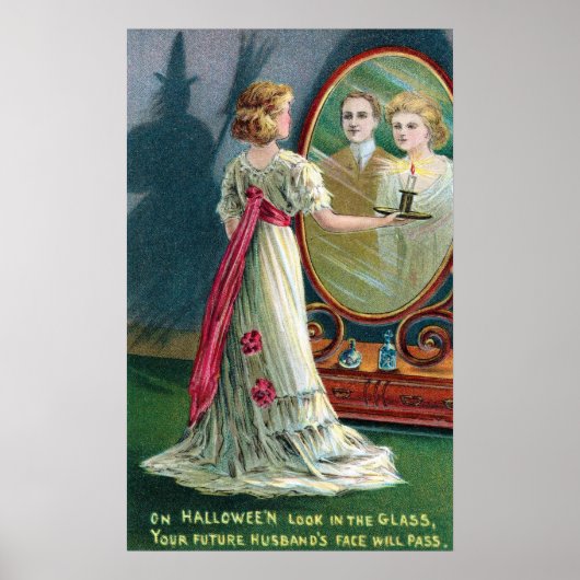 ヴィンテージハロウィーン魔女と女性パーティーポスター ポスター (正面)