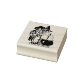 ヴィンテージハロウィーン魔女と猫スタンプ ラバースタンプ (スタンプ)