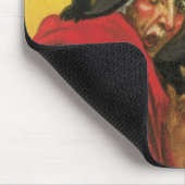 ヴィンテージハロウィーン魔女と猫 マウスパッド (コーナー)