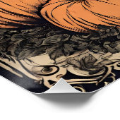 ヴィンテージハロウィーン魔女と黒猫カボチャ ポスター (コーナー)