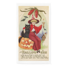 ヴィンテージハロウィーン魔女と黒猫