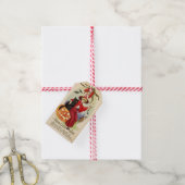 ヴィンテージハロウィーン魔女と黒猫 ギフトタグ (より糸付き)