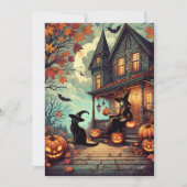 ヴィンテージハロウィーン魔女と黒猫 シーズンカード (正面)