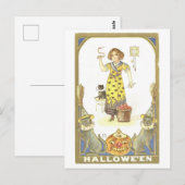 ヴィンテージハロウィーン魔女はがき ポストカード (正面/裏面)