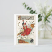 ヴィンテージハロウィーン魔女はがき ポストカード (スタンド正面)