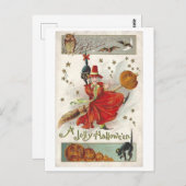 ヴィンテージハロウィーン魔女はがき ポストカード (正面/裏面)