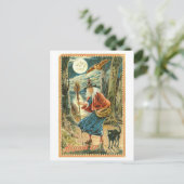 ヴィンテージハロウィーン魔女はがき ポストカード (スタンド正面)