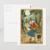 ヴィンテージハロウィーン魔女はがき ポストカード (正面/裏面)