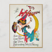 ヴィンテージハロウィーン魔女はがき ポストカード (正面)