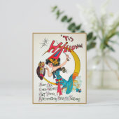 ヴィンテージハロウィーン魔女はがき ポストカード (スタンド正面)