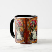 ヴィンテージハロウィーン魔女キャスティングスペルと杖 マグカップ (正面左)