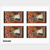 ヴィンテージハロウィーン魔女キャスティングスペルと杖 長方形シール (シート)