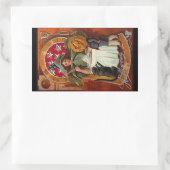 ヴィンテージハロウィーン魔女キャスティングスペルと杖 長方形シール (バッグ)