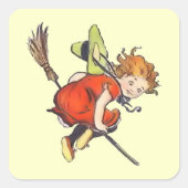 ヴィンテージハロウィーン魔女シール スクエアシール (正面)