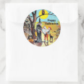 ヴィンテージハロウィーン魔女シール ラウンドシール (バッグ)