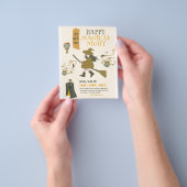 ヴィンテージハロウィーン魔女パーティー、ハローウィンパーティ チラシ (手)