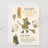 ヴィンテージハロウィーン魔女パーティー、ハローウィンパーティ 招待状 (正面)