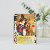 ヴィンテージハロウィーン魔女フクロウホリディハガキ シーズンポストカード (スタンド正面)