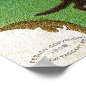 ヴィンテージハロウィーン魔女フクロウ猫デコールポスター ポスター (角)