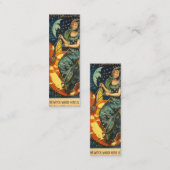 ヴィンテージハロウィーン魔女ブックマーク スキニー名刺 (正面/裏面)
