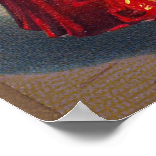 ヴィンテージハロウィーン魔女ブラックキャットデコールポスター ポスター (角)