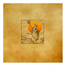 ヴィンテージハロウィーン魔女プリントポスター