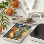 ヴィンテージハロウィーン魔女ポスター キーホルダー (正面右)