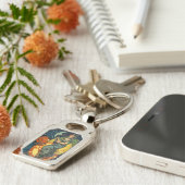 ヴィンテージハロウィーン魔女ポスター キーホルダー (側面)