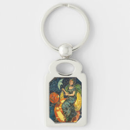 ヴィンテージハロウィーン魔女ポスター キーホルダー