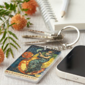 ヴィンテージハロウィーン魔女ポスター キーホルダー (正面右)